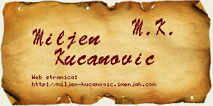 Miljen Kucanović vizit kartica